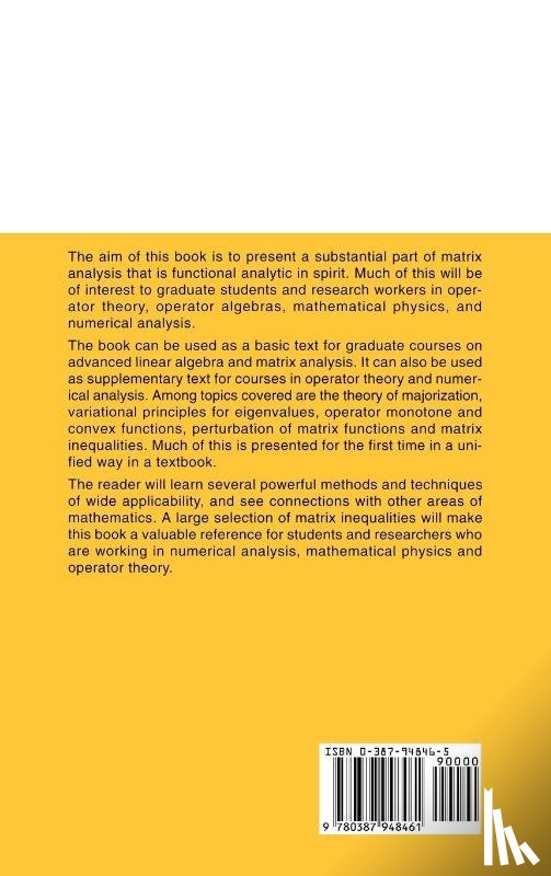 Rajendra Bhatia - Matrix Analysis