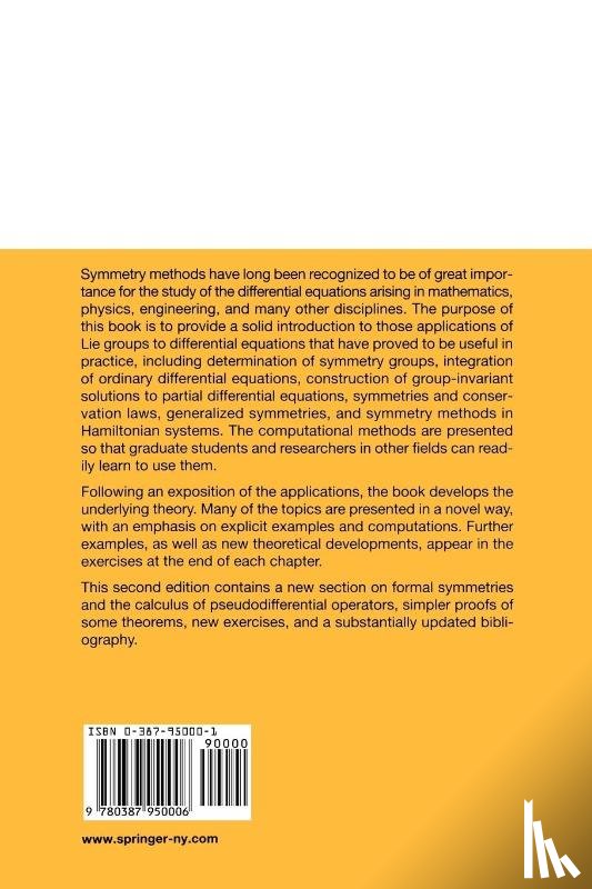 Olver, Peter J. - Applications of Lie Groups to Differential Equations