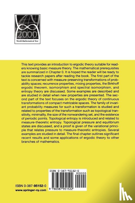 Walters, Peter - An Introduction to Ergodic Theory