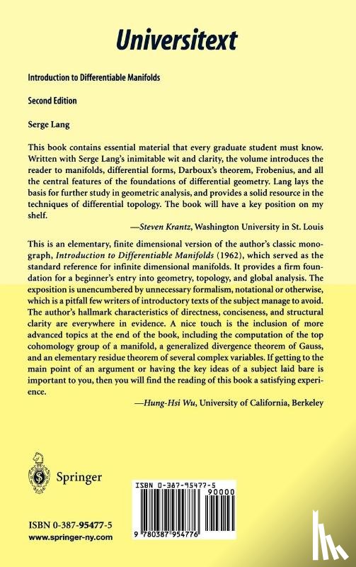 Lang, Serge - Introduction to Differentiable Manifolds