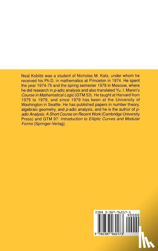 Koblitz, Neal - p-adic Numbers, p-adic Analysis, and Zeta-Functions