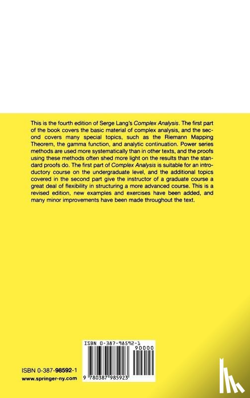 Lang, Serge - Complex Analysis