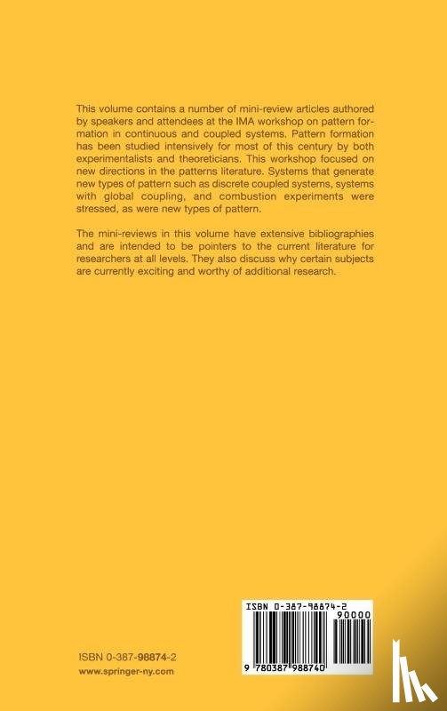  - Pattern Formation in Continuous and Coupled Systems