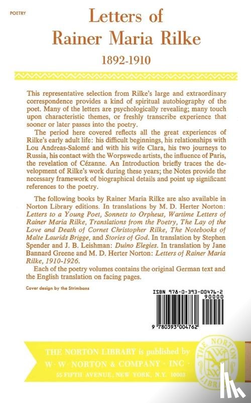 Rilke, Rainer Maria - Letters of Rainer Maria Rilke 1892-1910 (Paper Only)