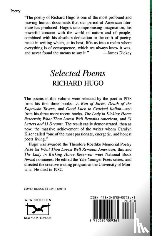 Hugo, Richard - Selected Poems
