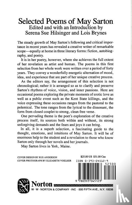 Sarton, May - Selected Poems of May Sarton