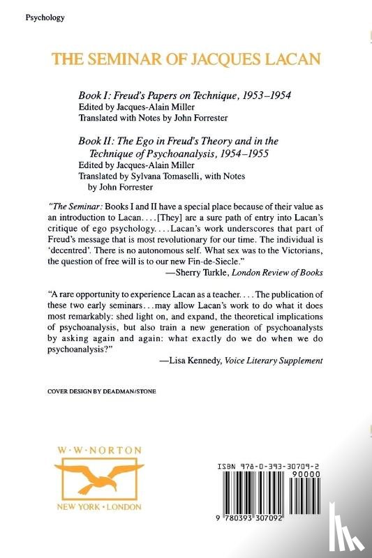 Lacan, Jacques - The Ego in Freud's Theory and in the Technique of Psychoanalysis, 1954-1955