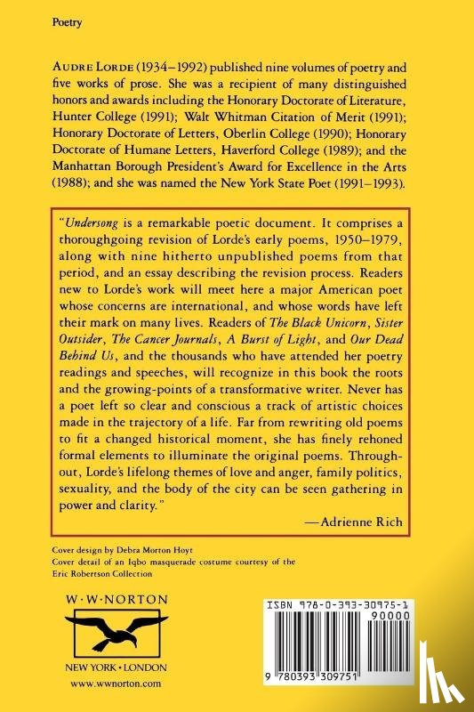 Lorde, Audre - Undersong - Chosen Poems Old & New Rev (Paper)