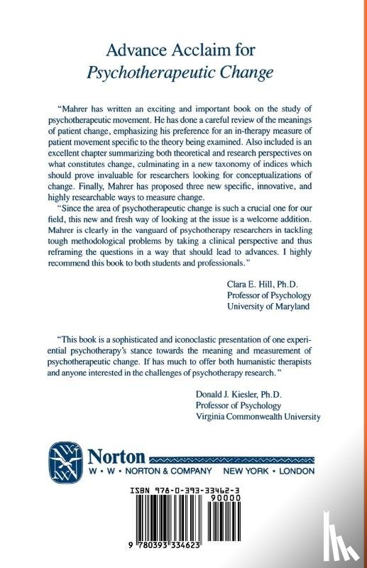 Mahrer, Alvin R. - Psychotherapeutic Change