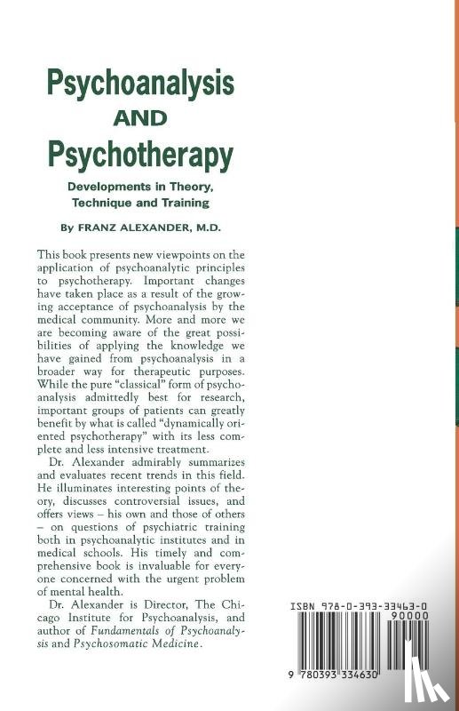 Alexander, Franz - Psychoanalysis and Psychotherapy