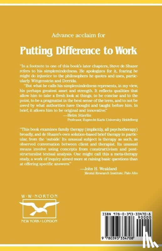 de Shazer, Steve - Putting Difference to Work