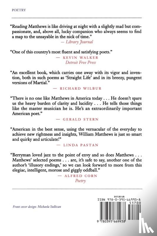 Matthews, William - Selected Poems and Translations