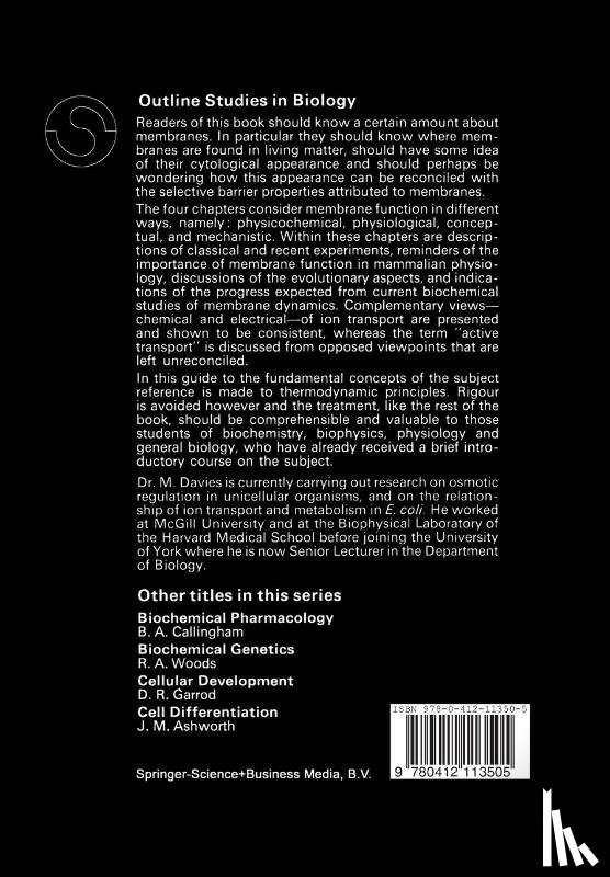 M. Davies - Functions of Biological Membranes