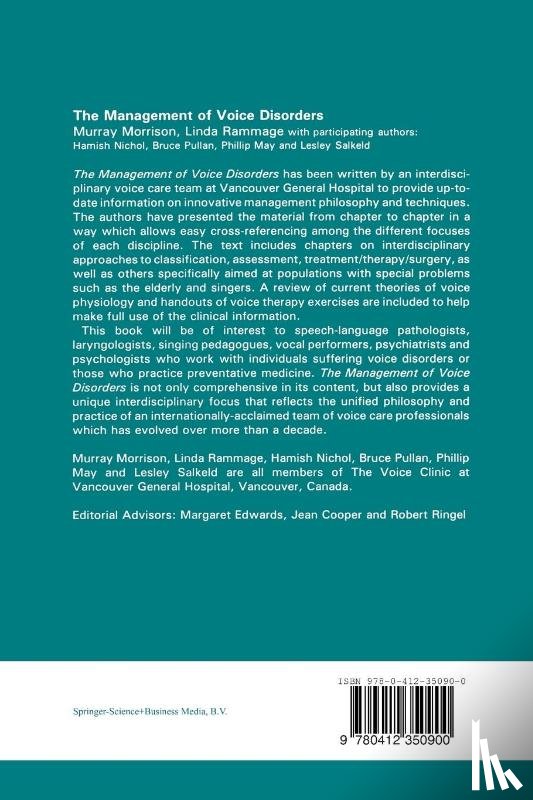 Morrison, M. D., Nichol, Hamish, Rammage, Linda - The Management of Voice Disorders