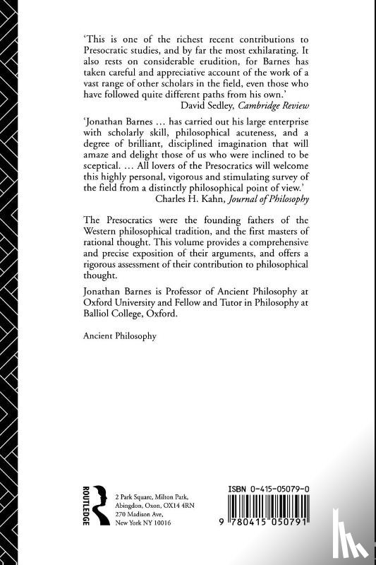 Barnes, Jonathan - The Presocratic Philosophers