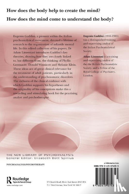 Gaddini, Eugenio, Limentani, Adam - A Psychoanalytic Theory of Infantile Experience