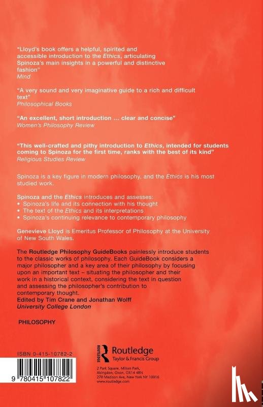 Lloyd, Genevieve - Routledge Philosophy GuideBook to Spinoza and the Ethics