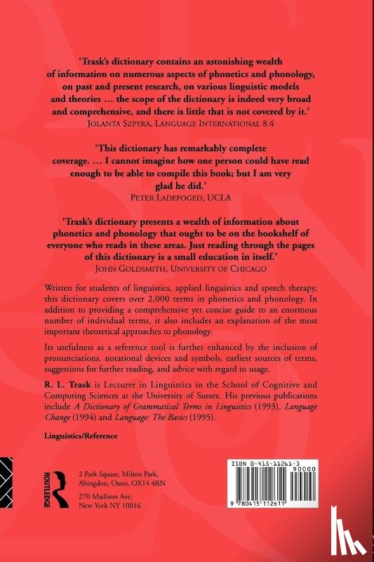 Trask, R.L. - A Dictionary of Phonetics and Phonology