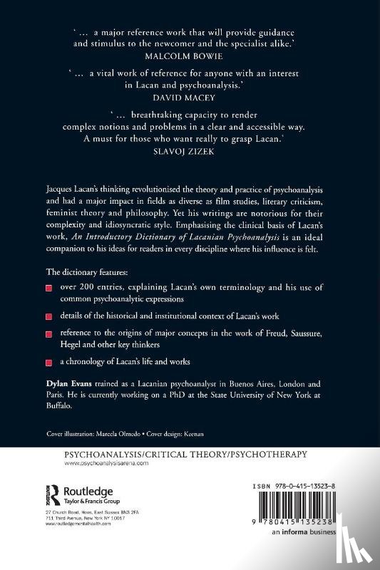 Evans, Dylan - An Introductory Dictionary of Lacanian Psychoanalysis
