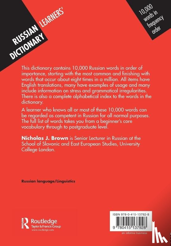 Brown, Nicholas - Russian Learners' Dictionary