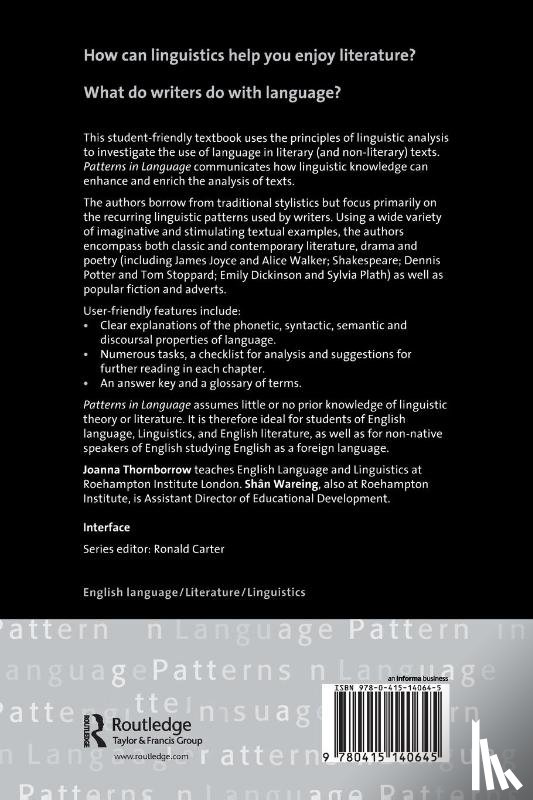 Thornborrow, Joanna, Wareing, Shan - Patterns in Language