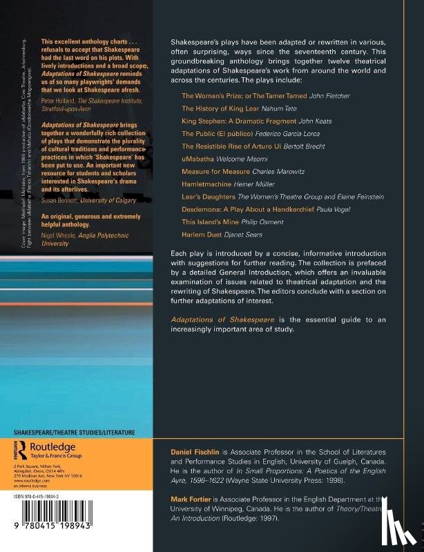  - Adaptations of Shakespeare