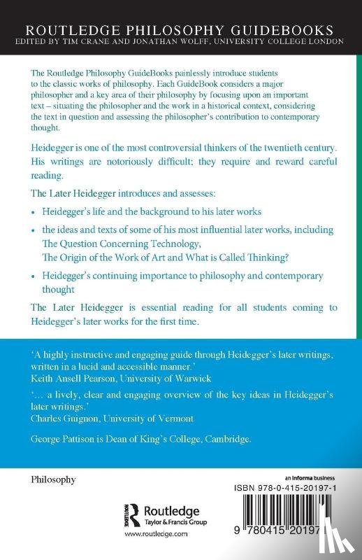 Pattison, George - Routledge Philosophy Guidebook to the Later Heidegger