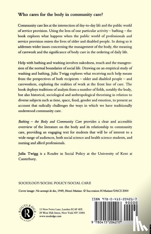 Twigg, Julia - Bathing - the Body and Community Care