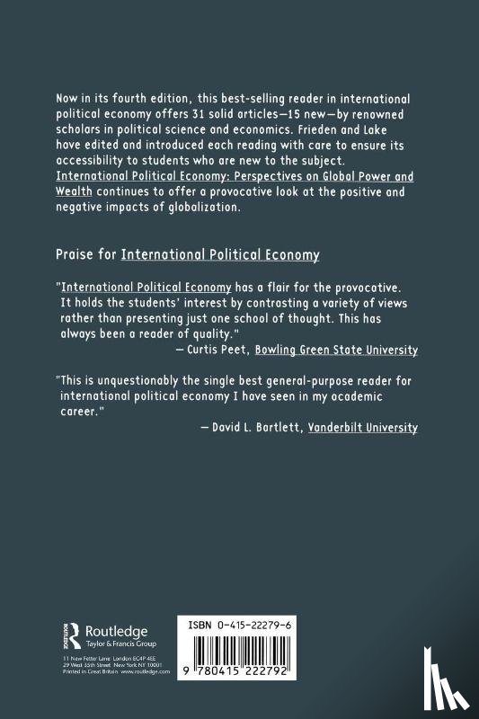 Frieden, Jeffry A., Lake, David A. - International Political Economy