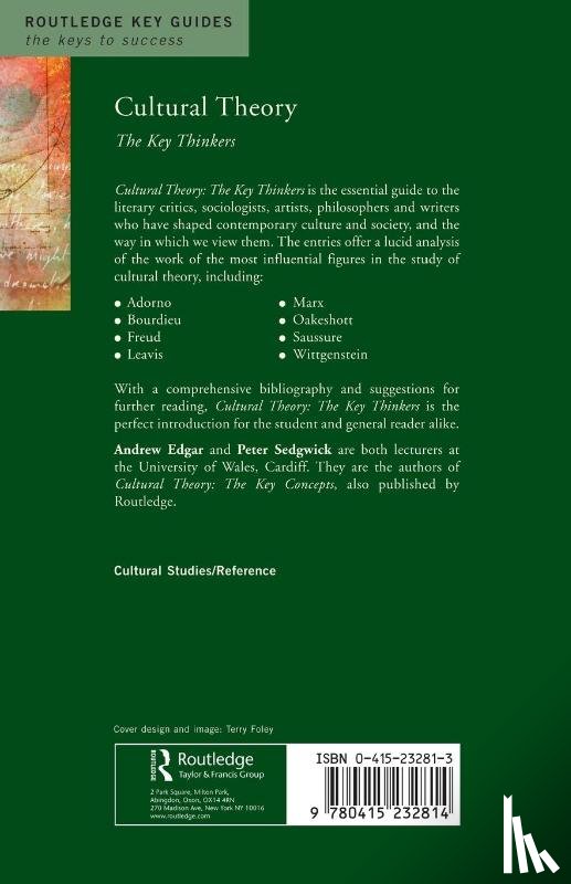  - Cultural Theory: The Key Thinkers