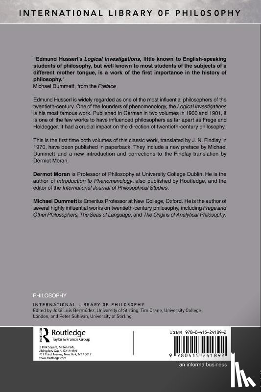 Husserl, Edmund - Logical Investigations Volume 1