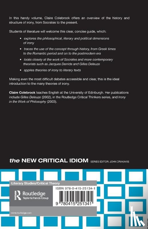 Colebrook, Claire (University of Edinburgh - Irony