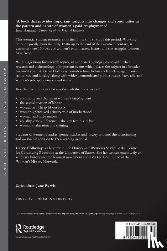Holloway, Gerry (University of Sussex - Women and Work in Britain since 1840