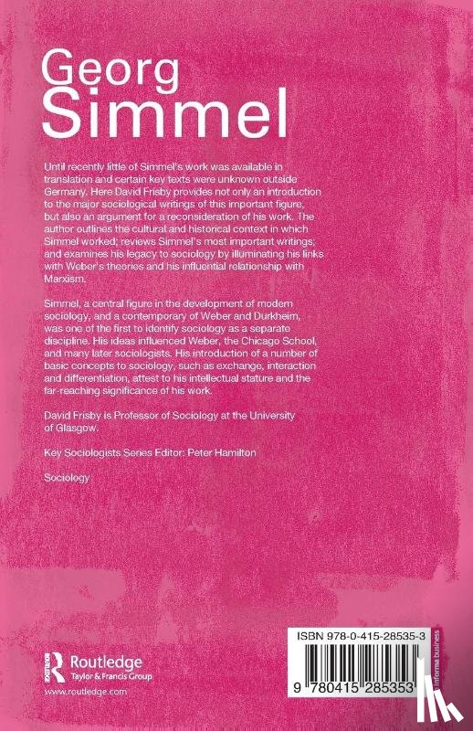 Frisby, David - Georg Simmel