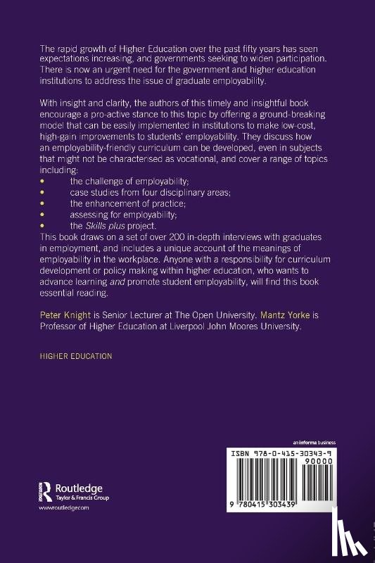 Knight, Peter, Yorke, Mantz - Learning, Curriculum and Employability in Higher Education