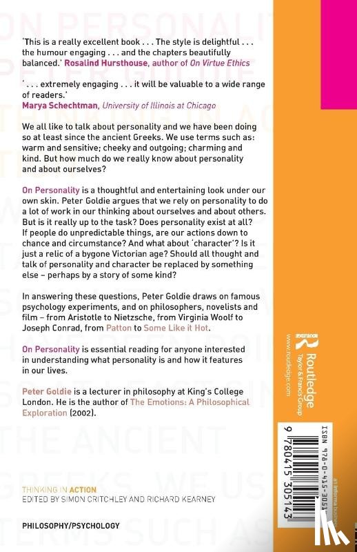 Goldie, Peter (Manchester University - On Personality