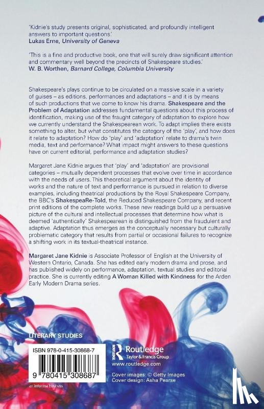 Kidnie, Margaret Jane (University of Western Ontario - Shakespeare and the Problem of Adaptation