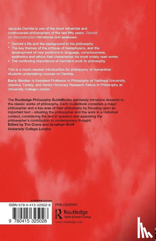 Stocker, Barry (Yeditepi University - Routledge Philosophy Guidebook to Derrida on Deconstruction