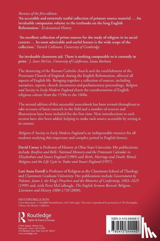  - Religion and Society in Early Modern England