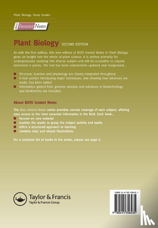 Lack, Andrew (Oxford Brookes University, Evans, David (Oxford Brookes University - BIOS Instant Notes in Plant Biology
