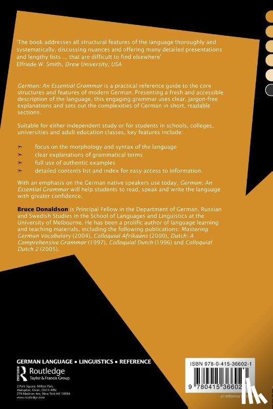 Donaldson, Bruce (University of Melbourne - German: An Essential Grammar