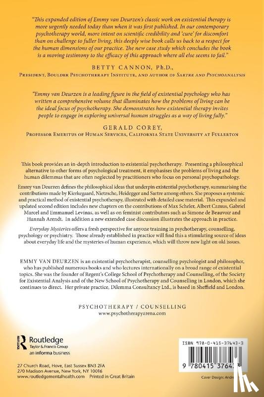van Deurzen, Emmy (New School of Psychotherapy and Counselling - Everyday Mysteries