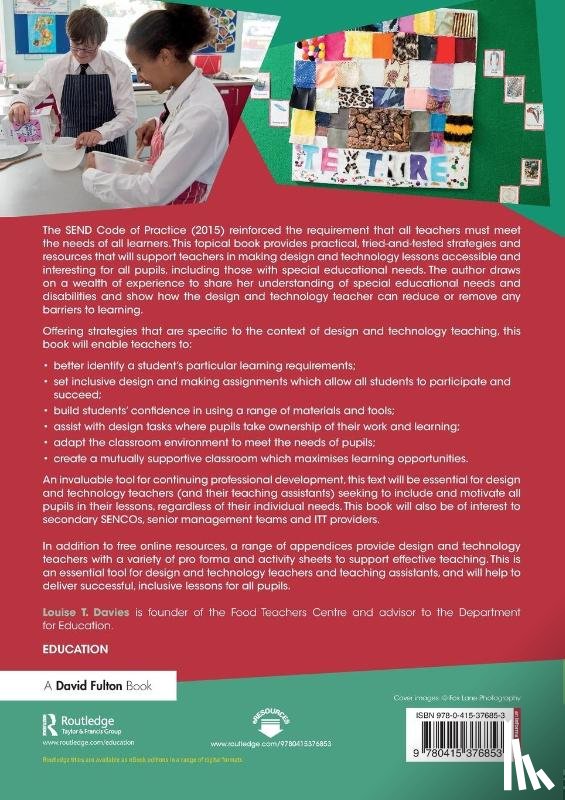 Davies, Louise (Founder of the Food Teachers Centre - Addressing Special Educational Needs and Disability in the Curriculum: Design and Technology