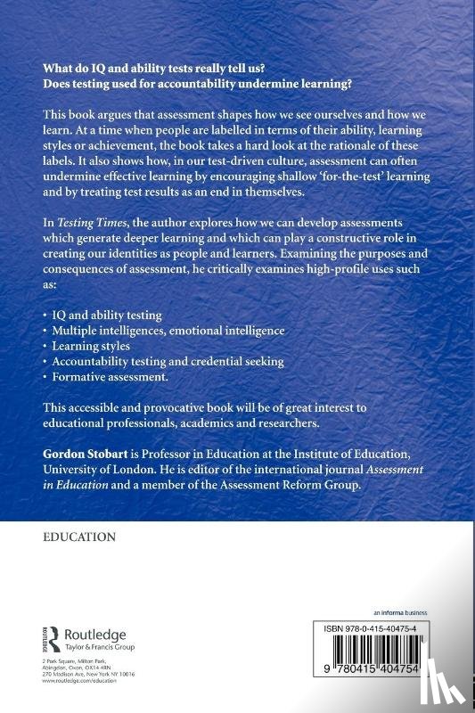 Stobart, Gordon (Institute of Education - Testing Times