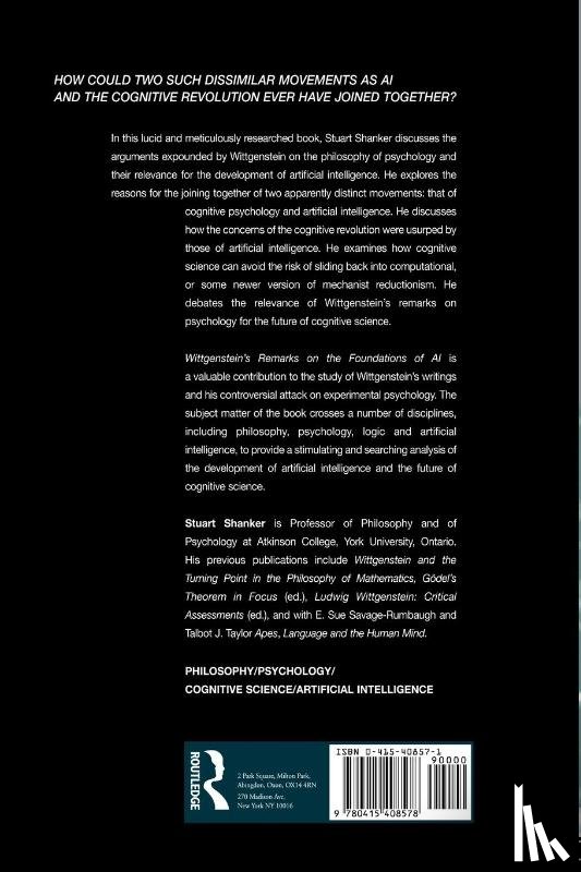 Shanker, Stuart G. - Wittgenstein's Remarks on the Foundations of AI