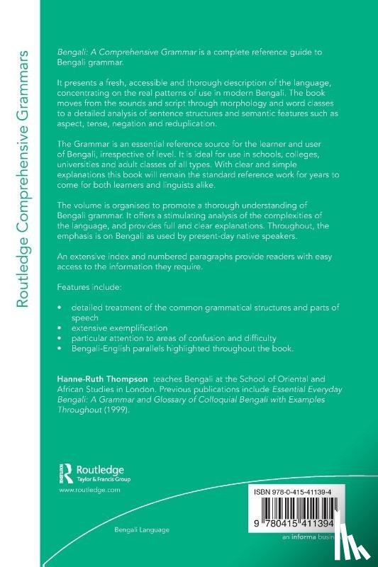 Thompson, Hanne-Ruth (School of Oriental and African Studies - Bengali: A Comprehensive Grammar