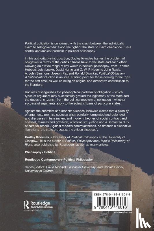 Knowles, Dudley (University of Glasgow - Political Obligation