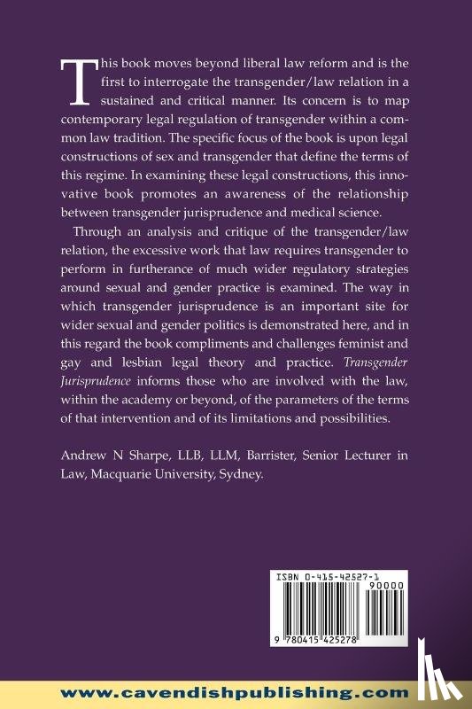 Sharpe, Alex - Transgender Jurisprudence