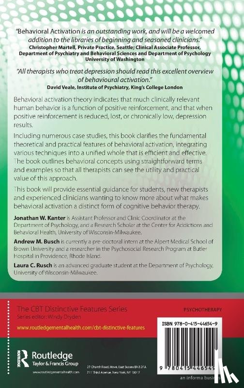 Kanter, Jonathan W. (University of Wisconsin–Milwaukee, Busch, Andrew M., Rusch, Laura C. (University of Wisconsin-Milwaukee - Behavioral Activation