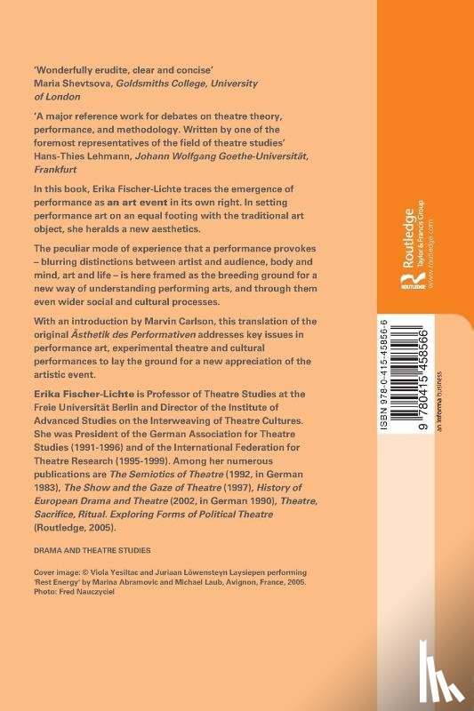 Fischer-Lichte, Erika (Free University of Berlin - The Transformative Power of Performance